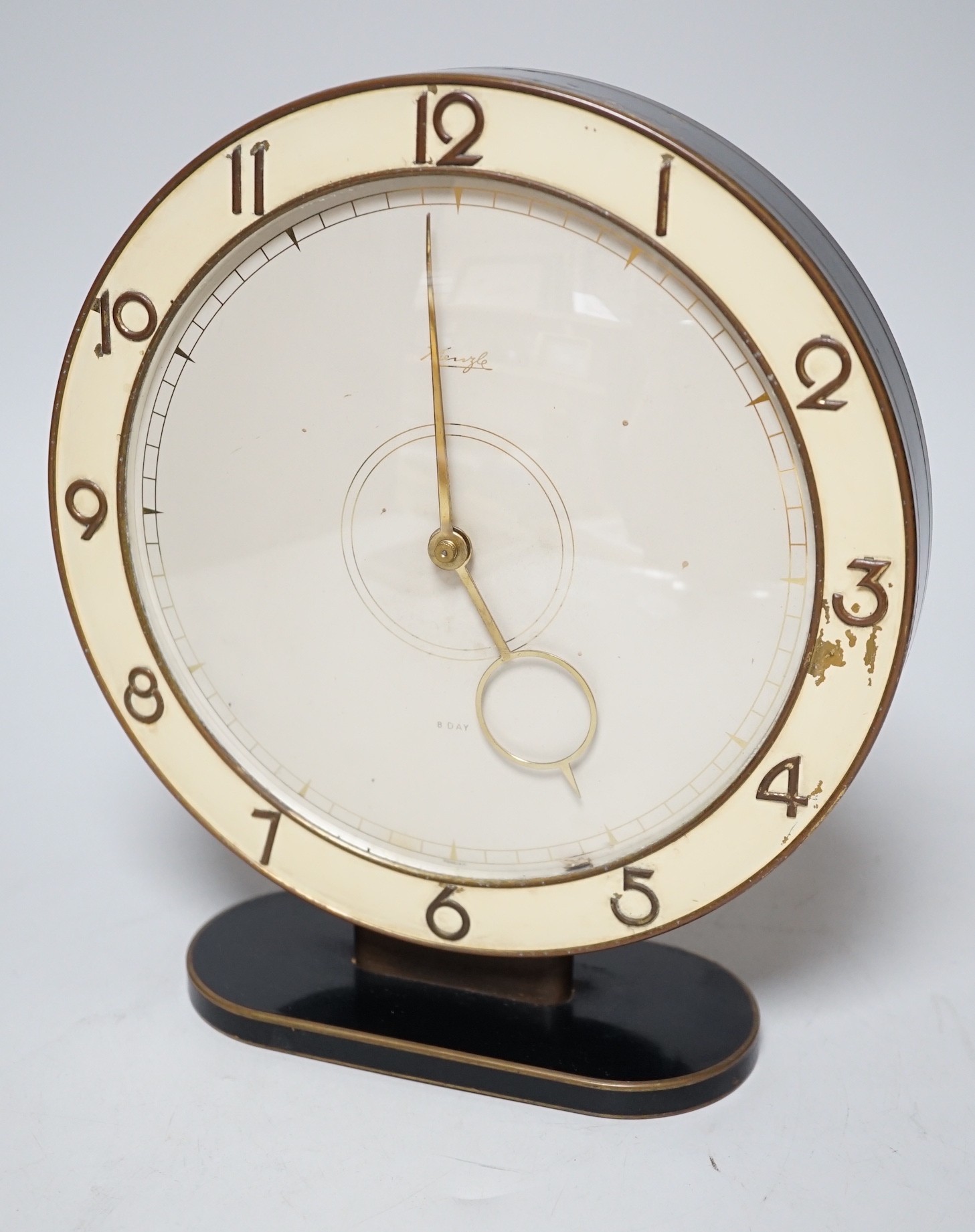A Kienzle Art Deco style eight day mantel clock, 25cm